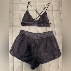Victoria’s Secret Lace Bralette Shorts Black Set Medium